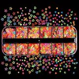 Nacario Karanlıkta Parlayan Neon Tırnak Süsleme Folyo Pulları Kalpler Yıldızlar Nail Art