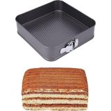 Nacario Karbon Çelik 24 cm Siyah Kare Kelepçeli Kek Pasta Kalıbı CIN799SY
