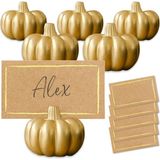 Nacario Kate Aspen Fall Decor Mini Altın Kabak Masa Kartı Tutucu (6 Adet), Şükran Günü Masa Dekorasyonu, Sonbahar Temalı Düğünler, Gelin Buketleri Için Mükemmel