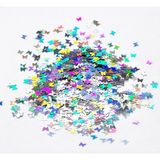 Nacario Kelebek Figürlü Gümüş Holografik Glitter, Epoksi Reçine ve Nail Art Için, 5gr