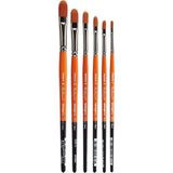 Nacario Kıngart Radiant 6500 Filbert Serisi Premium Altın Sentetik Fırçalar, Akrilik, Yağlı Boya ve Suluboya Için, 6'lı Set (Boyutlar: 2, 4, 6, 8, 10, 12)