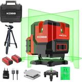 Nacario Kobb KBL41GTP 30METRE 4X90⁰/1X360⁰ Otomatik Hizalamalı Li-Ion Çift Akülü Profesyonel Yeşil Çapraz Çizgi Lazer Distomat + Tripod