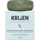 Nacario Krijen Canlandırıcı Etkili Spirulina & Hamamelis Yüz ve Vücut Temizleme Barı 95 gr