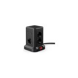 Nacario Kule Tipi Çoklu Priz - 3 Usb-A + 1 Type-C Çıkışlı, Akım Korumalı, Tek Tuş Kontrollü Masaüstü Priz