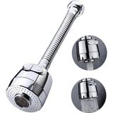 Nacario Kyrotech Hortumlu 360° Dönebilen 3 Kademeli Tasarruflu Musluk Başlığı – Paslanmaz Mutfak, Banyo ve Lavabo Için Su Tasarrufu Sağlayan Krom Kaplama Başlık, Abs Malzeme, Ofis ve Ev Uyumu, Kolay Montajlı