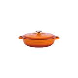 Nacario Lava Döküm Yuvarlak Çok Amaçlı Yayvan Tencere New Heritage Serisi ÇAP(Ø)28CM. Turuncu