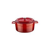 Nacario Lava Döküm Yuvarlak Tencere, Trendy, 24 Cm, 4.49 L Hacim, Kırmızı