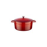 Nacario Lava Metal Döküm Yuvarlak Tencere, 24 Cm, Kırmızı