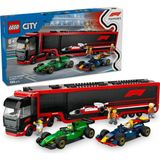 Nacario LEGO City RB20 ve AMR24 F1 Arabalı F1 Kamyonu 60445-8 Yaş ve Üzeri Çocuklar Için Yarış Arabalı Yaratıcı Oyuncak Yapım Seti Doğum Günü Hediyesi (1086 Parça)