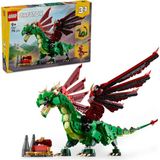 Nacario LEGO Creator 3’ü 1 Arada Orta Çağ Ejderhası 31161-9 Yaş ve Üzeri Çocuklar Için Deniz Yılanı ve Zümrüdüankaya Dönüşen Oyuncak Yapım Seti, Doğum Günü Hediyesi (715 Parça)