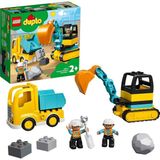 Nacario LEGO Duplo Inşaat Kamyon ve Paletli Kazıcı 10931-2 Yaş ve Üzeri Çocuklar Için Kazıcı ve Damperli Kamyon Içeren Eğitici Yapım Seti (20 Parça)