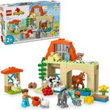 Nacario LEGO Duplo Kasabası Çiftlikte Hayvanların Bakımı 10416, 2 Yaş ve Üzeri Çocuklar Için Rol Yapma Faaliyetlerini Teşvik Eden Oyuncak Inek, Koyun, Tavuk ve At Içeren Eğitici Oyuncak Yapım Seti (74 Parça)