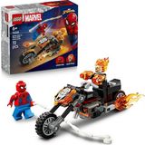 Nacario LEGO Marvel Örümcek Adam, Ghost Rider Motosikletine Karşı 76335-6 Yaş ve Üzeri Çocuklar Için Örümcek Adam ve Iskelet Ghost Rider Minifigürleri Içeren Oyuncak Yapım Seti, Hediye Fikri (72 Parça)