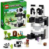 Nacario Lego® Minecraft® Panda Barınağı 21245-8 Yaş ve Üzeri Çocuklar Için Panda Gibi Görünen ve Hareket Eden Oyuncak Yapım Seti (553 Parça)