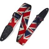 Nacario Levy’s Leathers Polyester Gitar Askısı, Süblimasyon Baskılı Eskitme Bayrak Tasarımlı, 5 cm