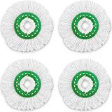 Nacario Libman Tornado Spin Paspas Yedekleri - 4 Mikrofiber Kafa Kılıfı, Değiştirmesi Kolay, Makinede Yıkanabilir, Yeşil ve Beyaz, 4 Adet