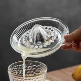 Nacario Limon Sıkacağı Cam Portakal ve Narenciye Sıkacağı Manuel Şeffaf Cam Kolay Temizlenir Kulplu Taze Meyve Suyu Sıkacağı