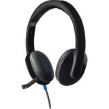 Nacario Logitech H540 Kablolu Kulak Üstü Mikrofonlu Kulaklık, Lazer Ayarlı Sürücüler ve Dahili Ekolayzer, Dijital Stereo Ses, Kulaklık Üzeri Denetimler, Gürültü Önleyici Katlanabilir Mikrofon, Siyah