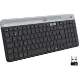 Nacario Logitech K580 Ince Çoklu Cihaz Özellikli Kablosuz Klavye, Kompakt Modern, Telefon Tutucu, 24 Ay Pil Ömrü, 10 M Kullanım Mesafesi, Bluetooth Türkçe Q Klavye, Siyah