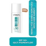 Nacario L'oreal Paris Bright Reveal Spf 50+ Koyu Leke Karşıtı Renkli Fluid Günlük Yüz Güneş Kremi 50 ml - Light