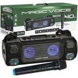 Nacario Magicvoice Mv-7001 Vhf El Mikrofonlu Usb-Sd-Bluetooth Işıklı 40 W Taşınabilir Şarjlı Seyyar Anfi