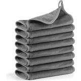 Nacario Makyaj Temizleyici Bezler 8'li Paket, Yumuşak Mikrofiber Yüz Temizleme Bezleri, Tüm Cilt Tipleri Için 13X7 Inç Yeniden Kullanılabilir Makyaj Temizleyici Havlular, Gri