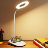 Nacario Masa Lambası Dokunmatik 3 Renk 24 LED Telefon Standlı Kademeli Çalışma Okuma Işığı Gece Lambası 10W