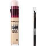 Nacario Maybelline New York Instant Anti Age Eraser Kapatıcı 00 Ivory & Mini Tattoo Liner Gel Pencil Makyaj Seti