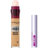 Nacario Maybelline New York Instant Anti Age Eraser Kapatıcı 07 Sand & Mini Falsies Surreal Maskara 4.7 ml Makyaj Seti