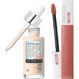 Nacario Maybelline New York Super Stay Matte Ink Likit Mat Ruj - 65 Seductress - Nude & Super Stay Skin Tint Fondöten - 03 Makyaj Seti
