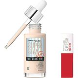 Nacario Maybelline New York Super Stay Skin Tint Fondöten - 03 & Mini Super Stay Matte Ink Likit Mat Ruj - 20 Pioneer Makyaj Seti