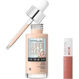 Nacario Maybelline New York Super Stay Skin Tint Fondöten 05 & Mini Super Stay Matte Ink Likit Mat Ruj 65 Seductress Makyaj Seti