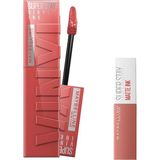 Nacario Maybelline New York Super Stay Vinyl Ink Uzun Süre Kalıcı Likit Parlak Ruj 15 Peachy & Mini Super Stay Matte Ink Likit Mat Ruj 65 Seductress Makyaj Seti