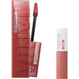 Nacario Maybelline New York Super Stay Vinyl Ink Uzun Süre Kalıcı Likit Parlak Ruj 35 Cheeky & Mini Super Stay Matte Ink Likit Mat Ruj 65 Seductress Makyaj Seti