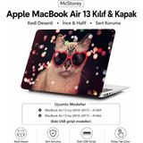 Nacario Mcstorey MacBook Air 13 Inç Kılıf A1369 A1466 Uyumlu (2010–2017) Lazer Baskılı Kedi Desenli Sert Kapak Koruyucu Hard Case R-177