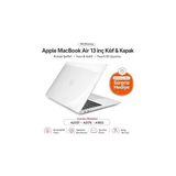 Nacario Mcstorey MacBook Air 13 Inç Kılıf Parlak Kristal Beyaz Düz Desenli Koruyucu Sert Kapak A2337 M1 2020 ve A2179 2020 A1932 2018-2019 Uyumlu Ince Hafif Dizüstü Bilgisayar Kılıfı