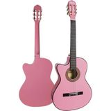 Nacario Midex CG-396PK Solak Klasik Gitar Pembe Renk Full Set Sap Ayarlı 4/4 Yetişkin Boy