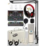 Nacario Midex Cx1 Titanium Set Efektli Ses Kartı Mikrofon Kulaklık Stand Kayıt Canlı Yayın (Pc ve Telefon)