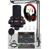 Nacario Midex Gmx-1 Titanium Set Efektli Ses Kartı Mikrofon Kulaklık Stand Kayıt Canlı Yayın (Pc ve Telefon)