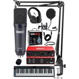 Nacario Midex Midi Paket-6 Stüdyo Ekipmanları Seti Ses Kartı Midi Klavye Mikrofon Kulaklık