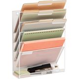 Nacario Mind Reader Magstack-Wht File 4 Cepli Dikey Masa Düzenleyici, Banyo, Ofis, Giriş Yolu Için Duvara Monte Gazete ve Dergi Rafı, 12,75 (U) x 4,25 (G) x 16 (Y) Inç, Beyaz 6 Comp