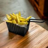 Nacario Mini Patateslik, Firütöz Sepeti, Patates Kızartma Sunum Sepeti, Cafe, Restaurant Burger Sunum, Servis Ekipmanı Model-1 Siyah