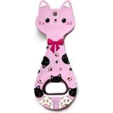 Nacario Miyav Kedi Mıknatıslı Şişe Kapak Açacağı, Buzdolabı Magnet Lila, 5.5X14 Cm, Seramik Kaplama Kedili Açacak