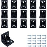 Nacario Mr.bracket 15 Ad. Siyah Plastik L Gönye Köşebent 25X25X30MM - Mobilya Dolap Raf Çekmece Sehpa Sandalye Birleştirme Sabitleme Montaj Bağlantı Aparatı