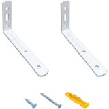 Nacario Mr.bracket 2 Adet Beyaz Çelik Deprem Dolap Sabitleme Aparatı 16X60X140MM - Mobilya Eşya Portmanto Gardırop Kitaplık Duvar Sabitleyici L Demir Gönye Köşebent
