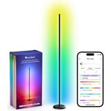 Nacario Nanoleaf Matter Akıllı Lambader (Siyah), Rgbıc LED Lambader, Işık Ayarlı (Dimmable), Müzik Senkronizasyonu, Dinamik Geçişli Sahneler, 1700LM, Uygulama ve Sesle Kontrol (Alexa ve Apple ile Uyumlu)