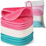 Nacario Natwag | Hassas Ciltler Için Tekrar Kullanılabilir Makyaj Temizleme Mikrofiber Bez | Yıkanabilir Makyaj Çıkarıcı Havlular | Doğal Yüz Temizleme Havluları (15,24 cm x 15,24 Cm, 12'li Paket, Çeşitli)