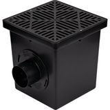 Nacario Nds 1200BKITRTL1PK Kare Yakalama Lavabo Tahliye Kiti, 2 Açıklık, 2 Adaptör ve 1 Çıkış Fişi, 30 Cm, Siyah Plastik Izgara