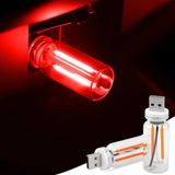 Nacario Neo Vista Kırmızı USB LED Gece Lambası, Cam Tüp, Dokunmatik, Mini Taşınabilir, USB Güç Kaynağı, Dim Edilebilir
