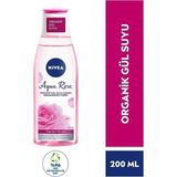 Nacario Nıvea Aqua Rose Organik Gül Suyu Içeren Nemlendirici Tonik (200 Ml), Tüm Cilt Tipleri Için, Gözenek Arındırıcı, 24 Saat Yüz Nemlendirici